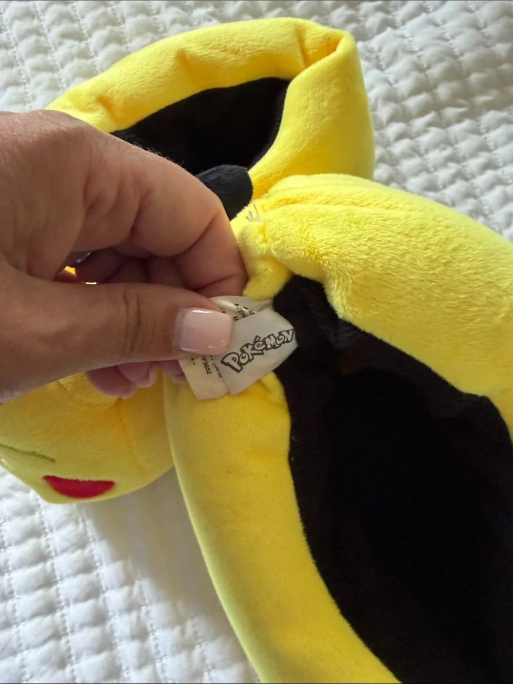 Pikachu Plush Character Slippers - Bright Yellow